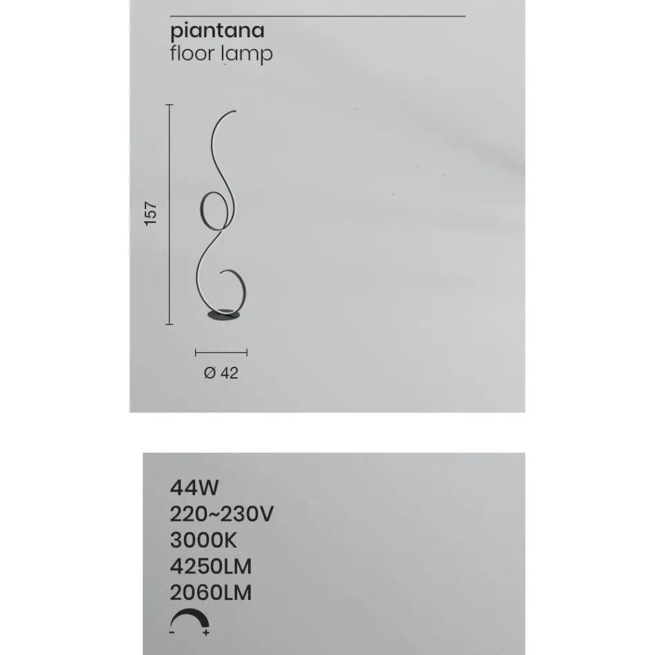 Lámpara de pie LED con estructura de metal pintado Design-Clack viadurini