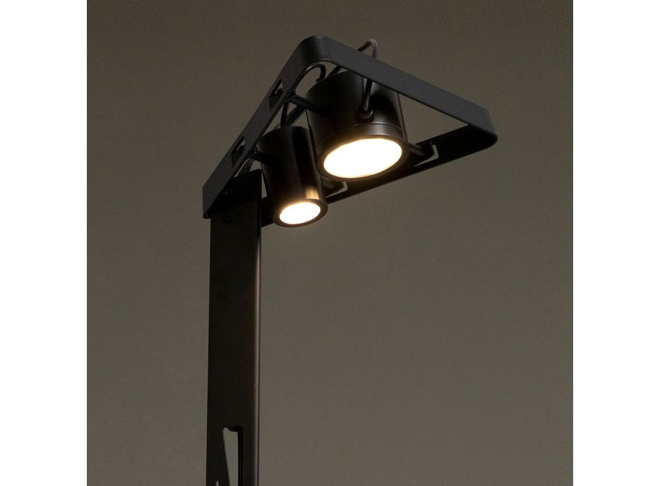 Lámpara de pie extensible Diseño de escalera de aluminio negro mate - Vigilante viadurini
