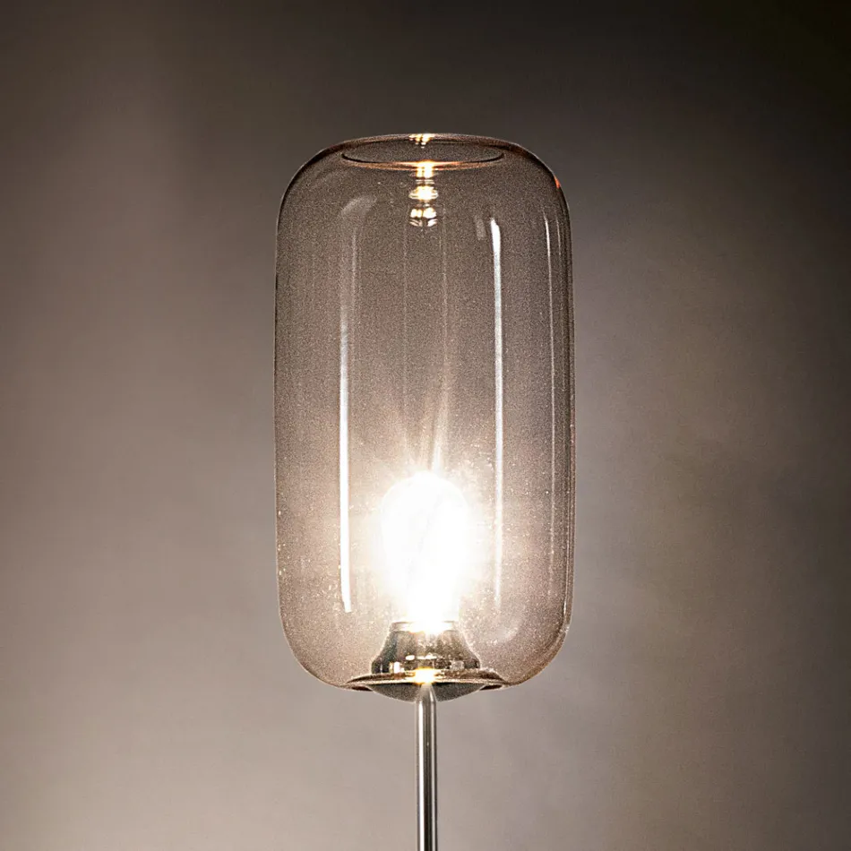 Lámpara de pie de vidrio veneciano soplado a mano - Bambú viadurini