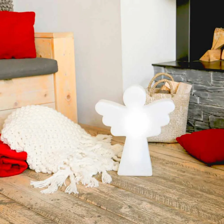 Lámpara de Pie Blanca E27, Led o Ángel Solar Diseño Moderno - Angelostar viadurini