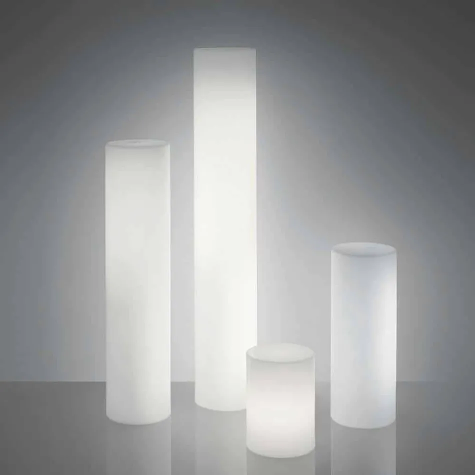 Lámpara de pie Slide Fluo cilíndrica fabricada en Italia. viadurini