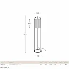 Lámpara de pie en bronce y tela Hua Hika viadurini