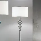 Lámpara de Pie Clásica en Vidrio Artesanal Italiano y Pantalla - Memore viadurini