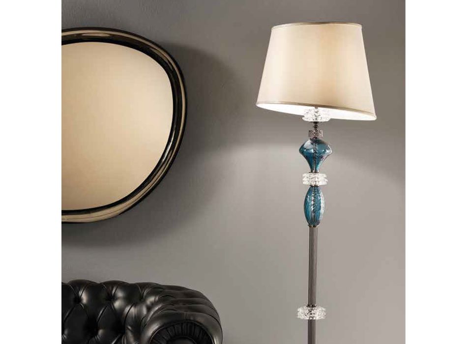 Lámpara de pie con pantalla de vidrio hecha a mano Made in Italy - Saline viadurini