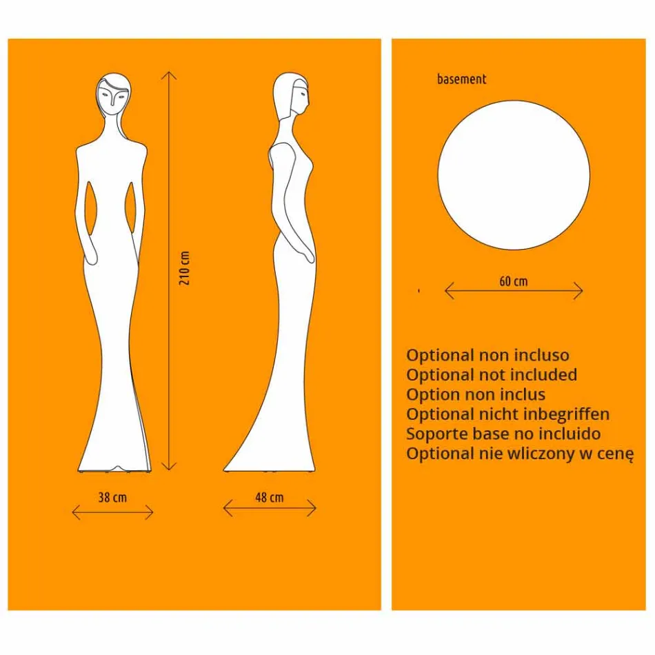 Lámpara de pie de jardín con diseño de estatua de luz LED RGBW - Penelope by Myyour viadurini