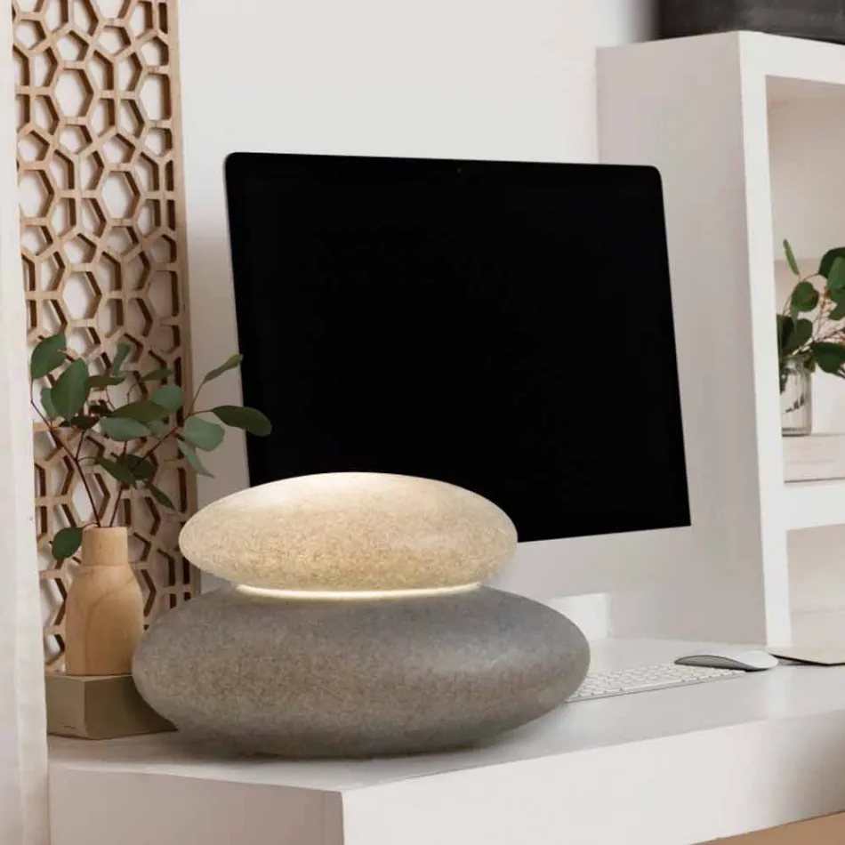 Lámpara de Pie para Interior o Exterior de Moderno Diseño Natural - Sassostar viadurini