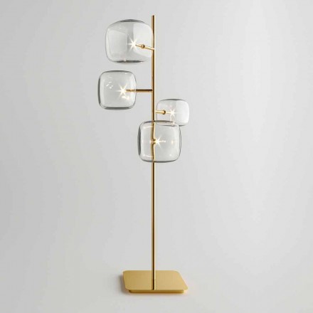 Lámpara de pie de diseño con estructura de metal brillante Made in Italy - Donatina viadurini