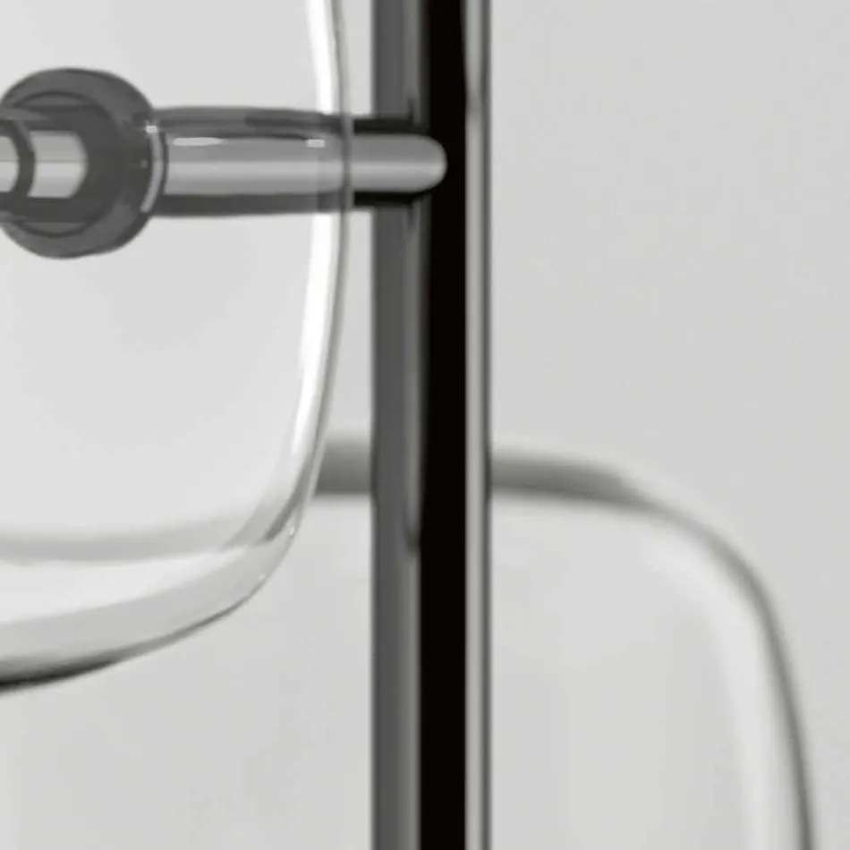 Lámpara de pie de diseño con estructura de metal brillante Made in Italy - Donatina viadurini