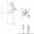 Lámpara de pie de diseño con estructura de metal brillante Made in Italy - Donatina viadurini