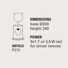 Lámpara de pie, diseño moderno con 3 luces, U-Boat - Toscot viadurini
