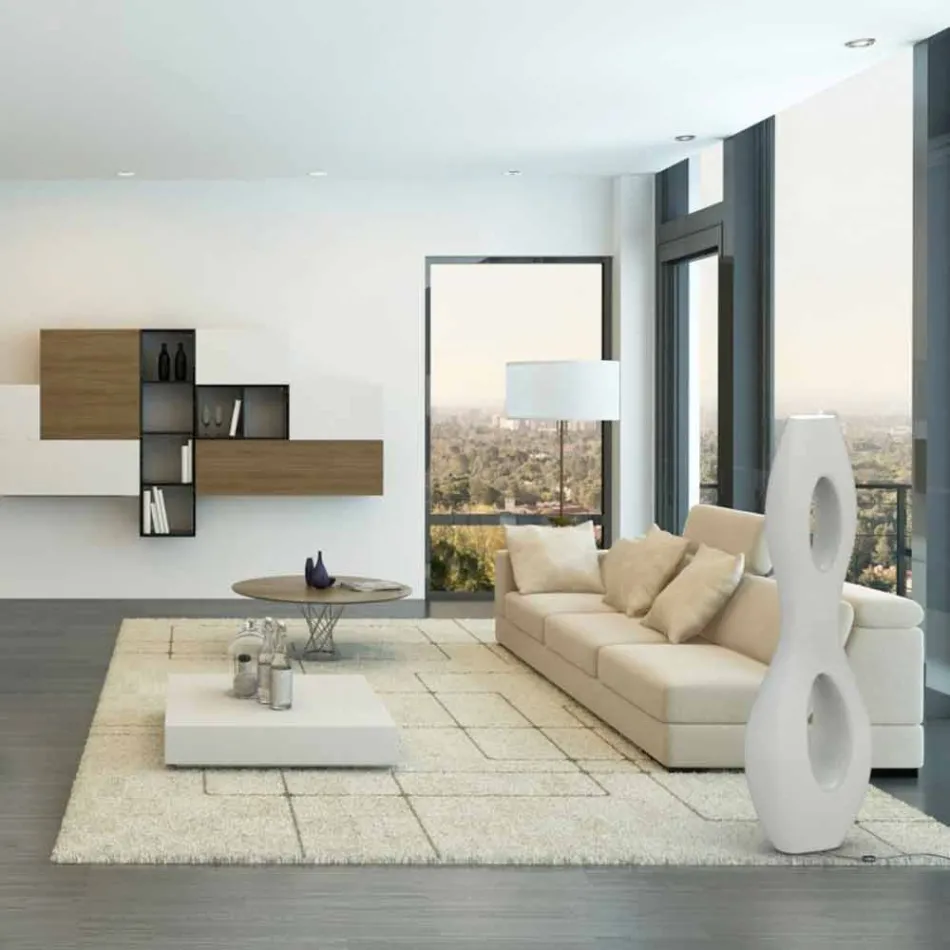 Lámpara de pie infinita de diseño moderno hecha en Italia viadurini