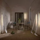 Lámpara de Pie Exterior en Tecnopolímero Blanco Diseño de 3 Formas - Herramientas viadurini