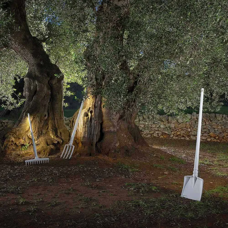 Lámpara de Pie Exterior en Tecnopolímero Blanco Diseño de 3 Formas - Herramientas viadurini