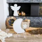 Lámpara de pie en forma de luna en plástico 2 tamaños de diseño moderno - Lunastar viadurini