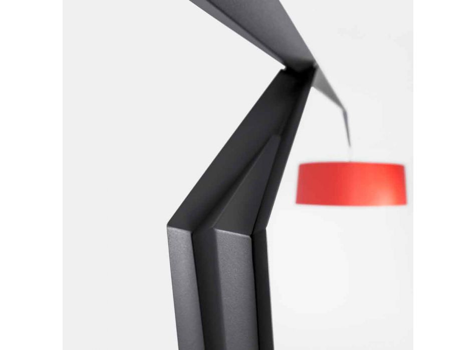 Lámpara de pie de metal con pantalla de tela Made in Italy - Domino viadurini