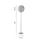 Lámpara de Pie en Metal y Vidrio Decorada con Líneas Concéntricas - Hackberry viadurini