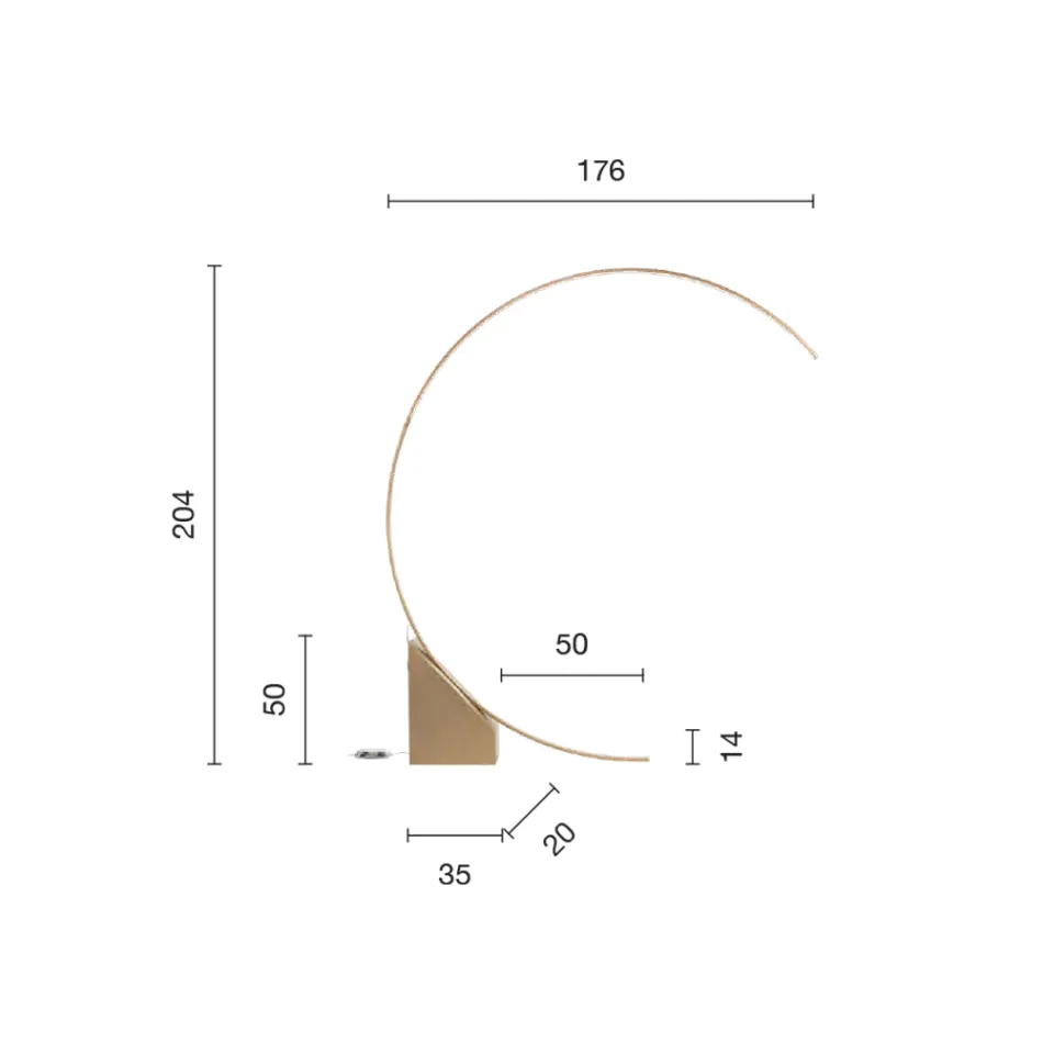 Lámpara de Pie en Metal Pintado con Luz LED Regulable - Eucalipto viadurini