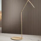 Lámpara de Pie en Metal Pintado en Diferentes Colores y LED Regulable - Arce viadurini