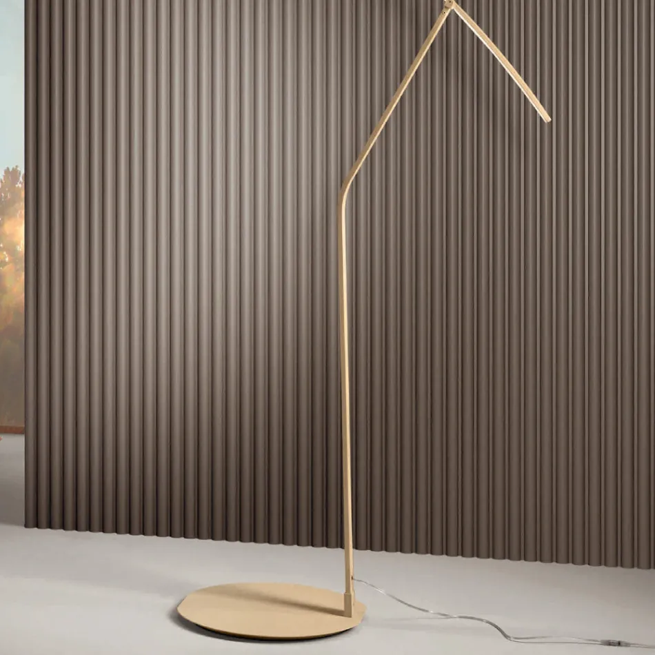 Lámpara de Pie en Metal Pintado en Diferentes Colores y LED Regulable - Arce viadurini