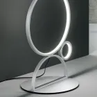 Lámpara de pie LED moderna en metal pintado dorado o plateado - Punto viadurini