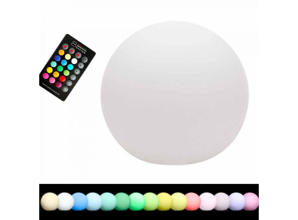Lámpara de pie LED multicolor en plástico blanco, diseño redondo - Globostar viadurini