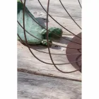 Lámpara de pie o de soporte en alambre metálico blanco o bronce - Linterna viadurini