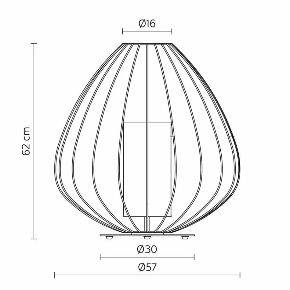 Lámpara de pie o de soporte en alambre metálico blanco o bronce - Linterna viadurini