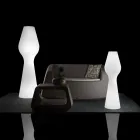Lámpara de pie de exterior Reyes de polietileno con luz LED. Fabricada en Italia. viadurini