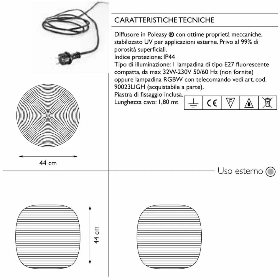 Lámpara de pie para diseño exterior en 3 tamaños, 2 piezas - Pandora S by Myyour viadurini