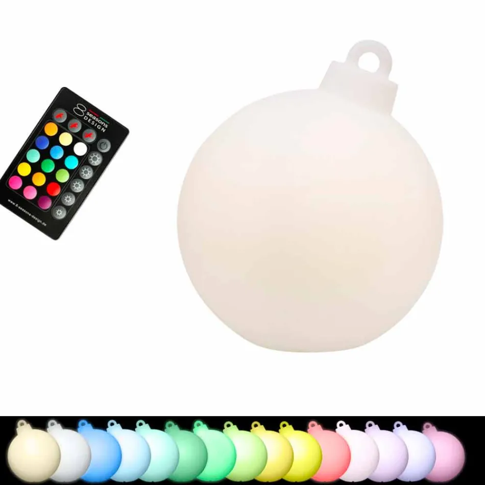 Lámpara de decoración para interiores o exteriores Bola de Navidad roja, blanca - Pallastar viadurini