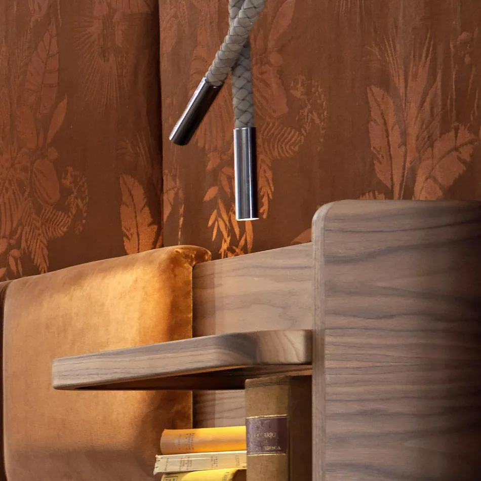 Lámpara de diseño de piel y metal Grilli Snake made in Italy. viadurini