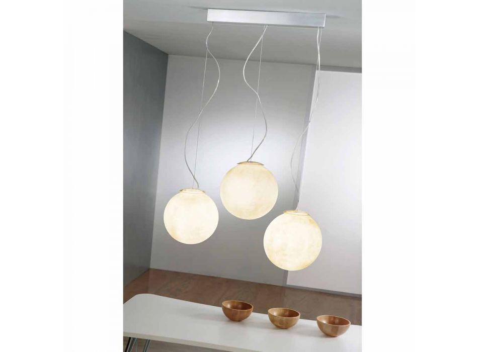 Lámpara de suspensión de diseño In-es.artdesign Tre Lune en nebulita viadurini