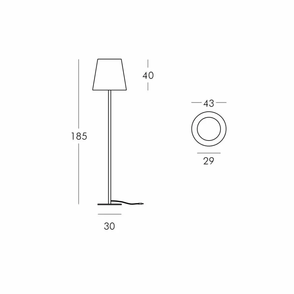 Lámpara de pie de diseño Ali Baba Steel Slide metal fabricado en Italia viadurini