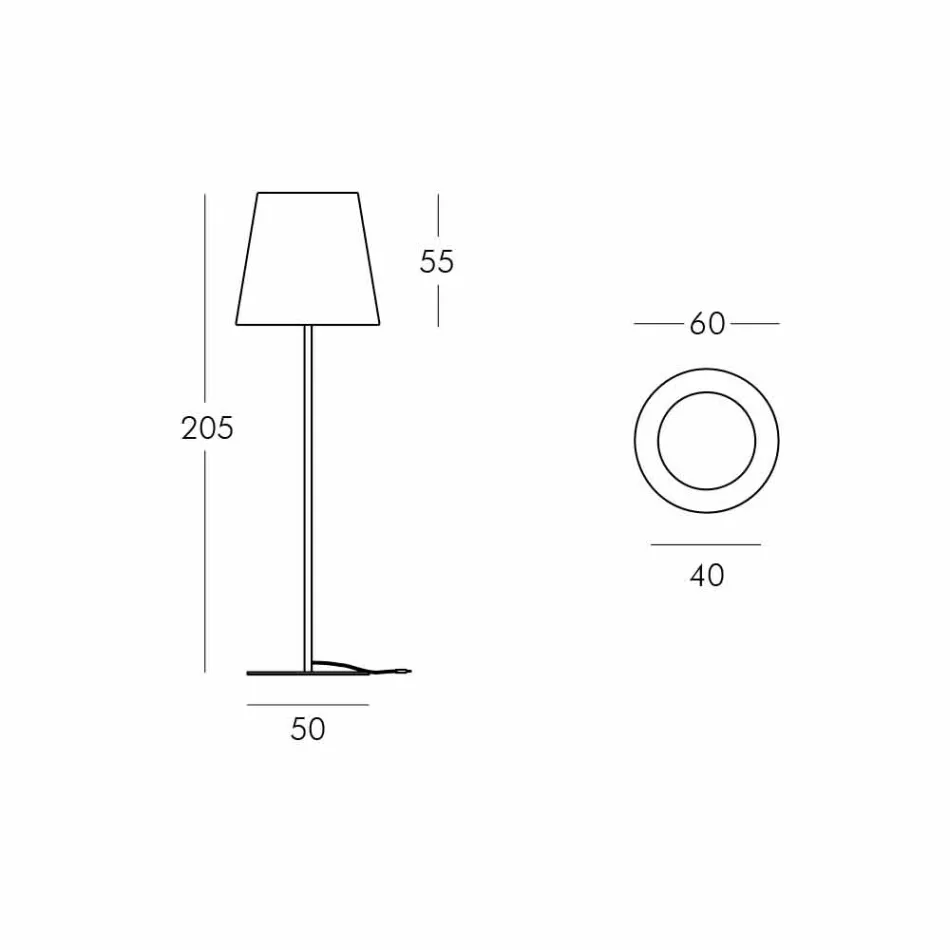Lámpara de pie de diseño Ali Baba Steel Slide metal fabricado en Italia viadurini