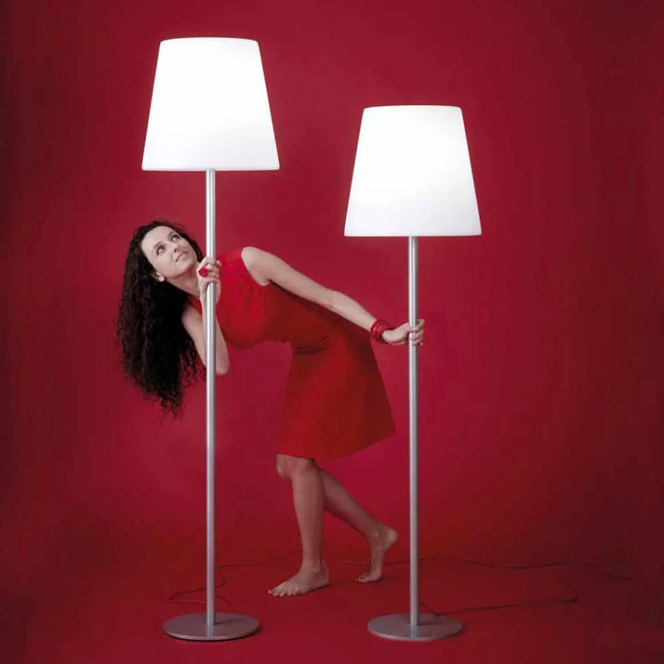 Lámpara de pie de diseño Ali Baba Steel Slide metal fabricado en Italia viadurini