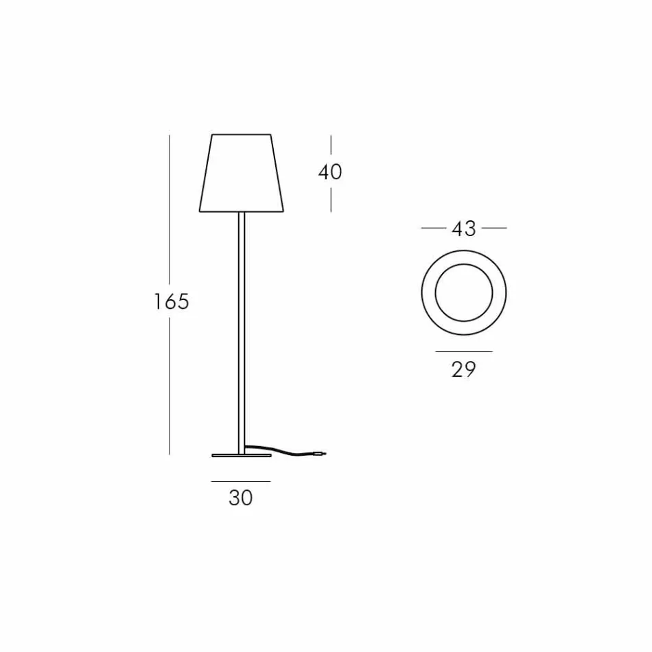Lámpara de pie de diseño Ali Baba Steel Slide metal fabricado en Italia viadurini