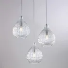 Lámpara de diseño de vidrio y metal fabricada en Italia para una decoración con estilo - Atlas viadurini