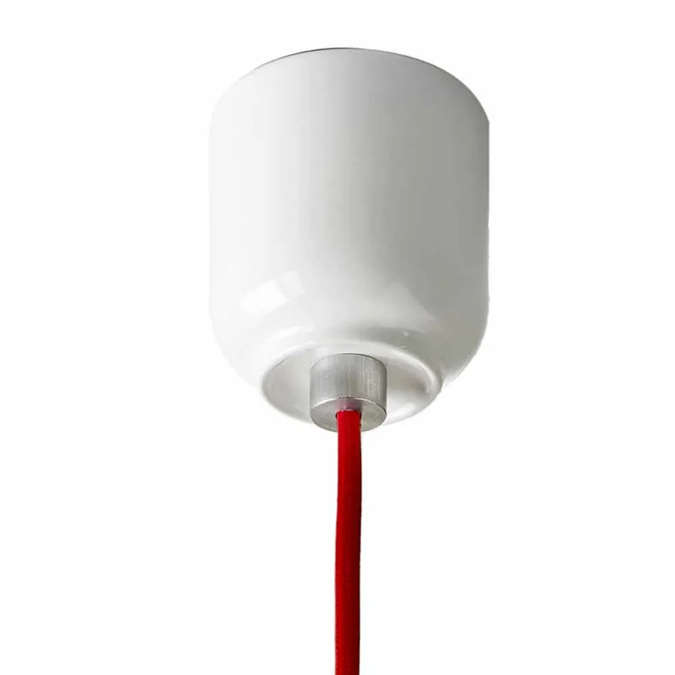 Lámpara de diseño suspendida en cerámica y aluminio hecha en Italia Asia. viadurini