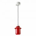 Lámpara de diseño suspendida en cerámica roja hecha en Italia Asia.