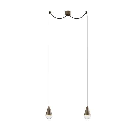 Lámpara colgante doble de hierro y vidrio Made in Italy - Cloudy viadurini