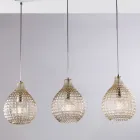 Elegante lámpara de cristal y metal fabricada en Italia para interiores refinados - Atlas viadurini