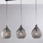 Elegante lámpara de cristal y metal fabricada en Italia para interiores refinados - Atlas viadurini