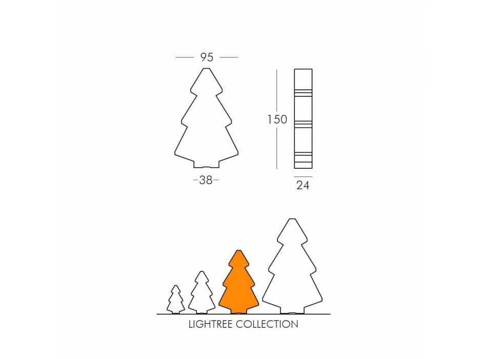 Lámpara decorativa de exterior Slide Lightree, árbol de navidad hecho en Italia. viadurini