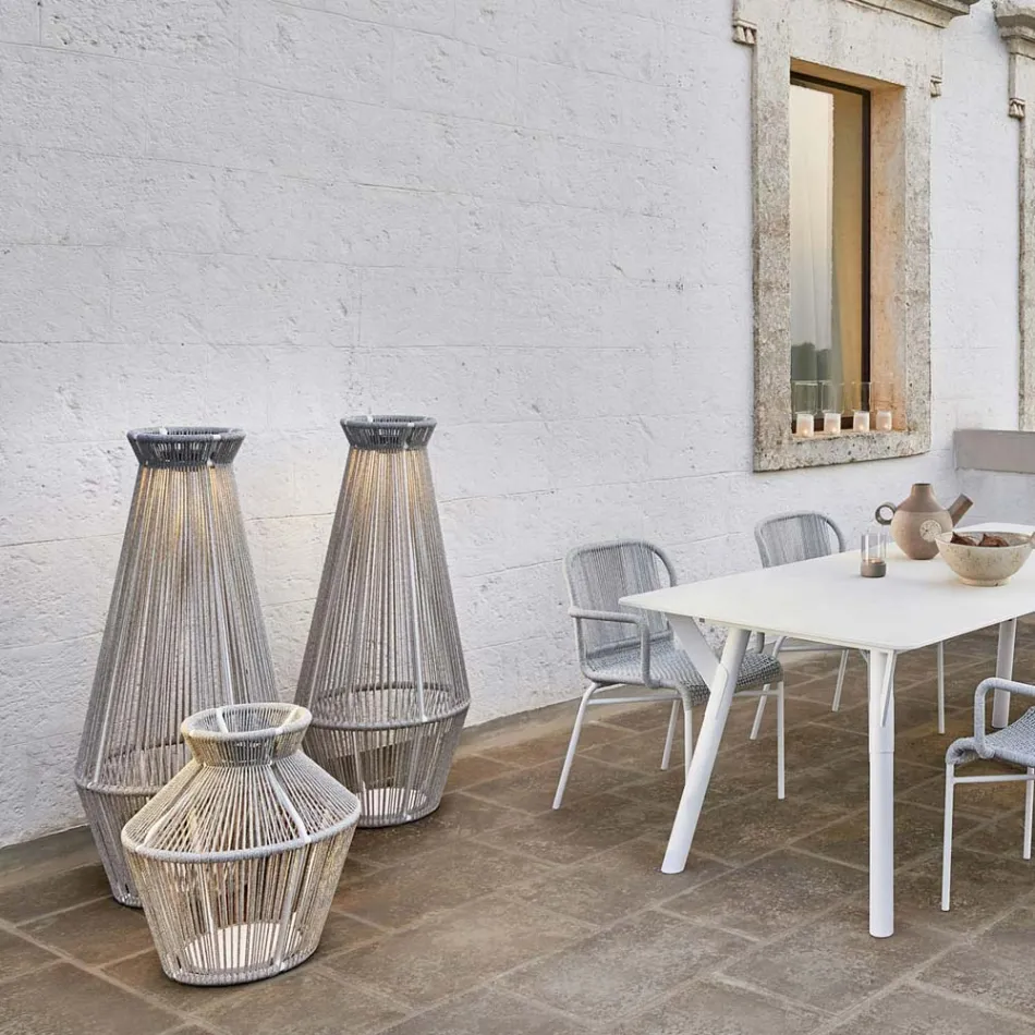 Lámpara de jardín en aluminio y fibra Made in Italy - Cricket de Varaschin viadurini