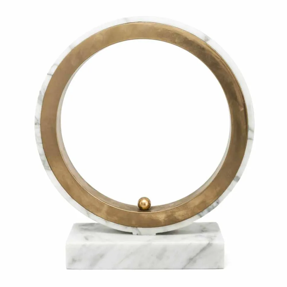 Lámpara en mármol blanco de Carrara y latón Made in Italy 2 dimensiones - Nazife viadurini