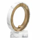 Lámpara en mármol blanco de Carrara y latón Made in Italy 2 dimensiones - Nazife viadurini