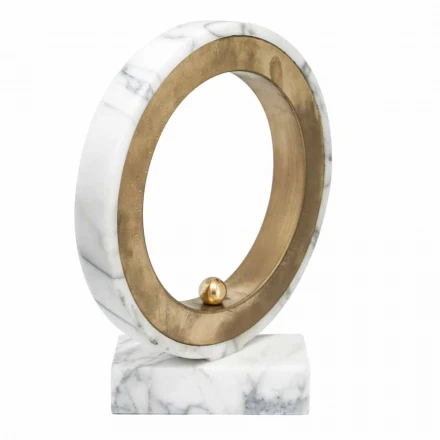 Lámpara en mármol blanco de Carrara y latón Made in Italy 2 dimensiones - Nazife viadurini