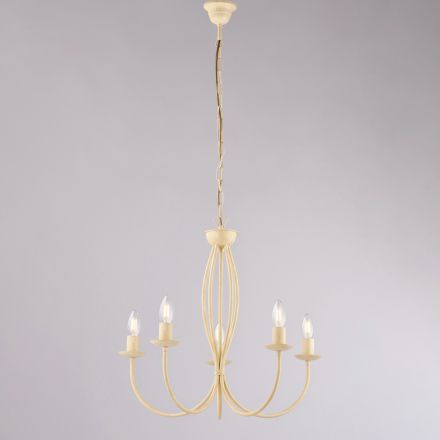 Lámpara de metal blanco shabby chic para una decoración elegante – Roccia viadurini