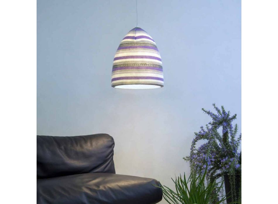 Lámpara colgante nebulita y lana In.es.artdesign Flower Stripe viadurini