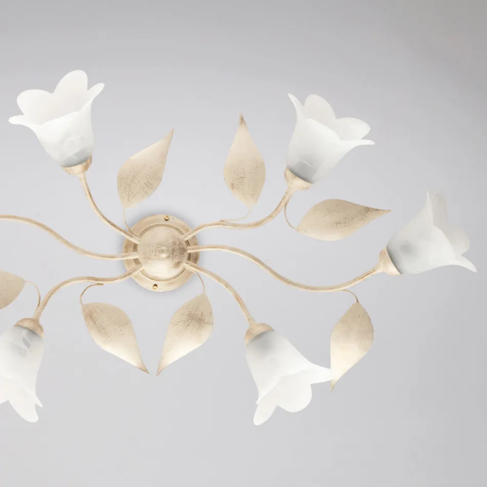 Lámpara de cristal y metal fabricada en Italia para una decoración con estilo – Sirio viadurini